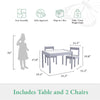 Hunter 3-Piece Kiddy Table & Chair Set - Gray