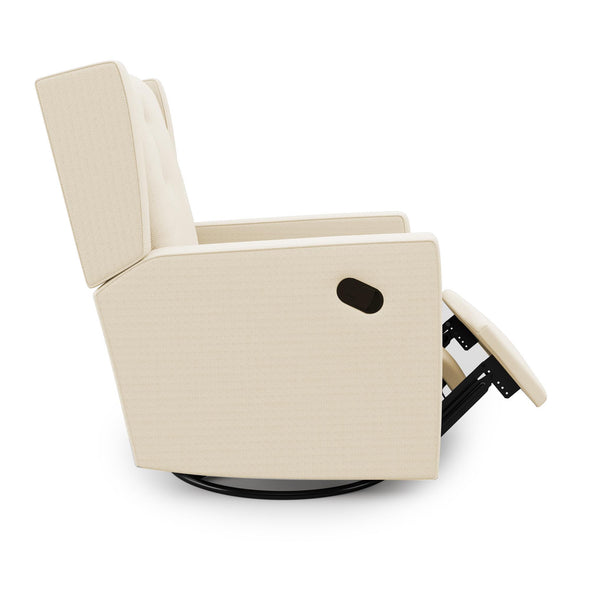 Mikayla Swivel Glider Recliner Chair - White