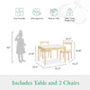 Hunter 3-Piece Kiddy Table & Chair Set - Natural