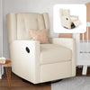 Mikayla Swivel Glider Recliner Chair - White