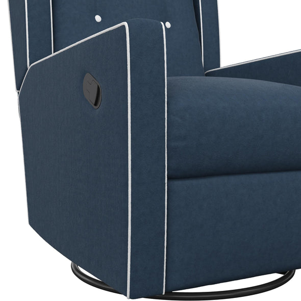 Mikayla Swivel Glider Recliner Chair - Blue