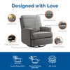 Addison Swivel Glider Recliner Chair with Coil Seating - Gray