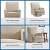 Addison Swivel Glider Recliner Chair with Coil Seating - Beige