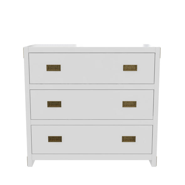 Baby Relax Miles 3-Drawer Dresser, Nursery Storage, White - White