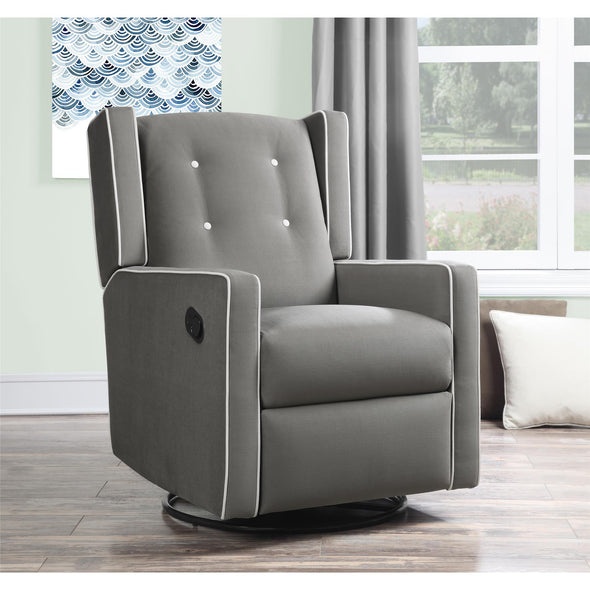 Mikayla Swivel Glider Recliner Chair - Gray