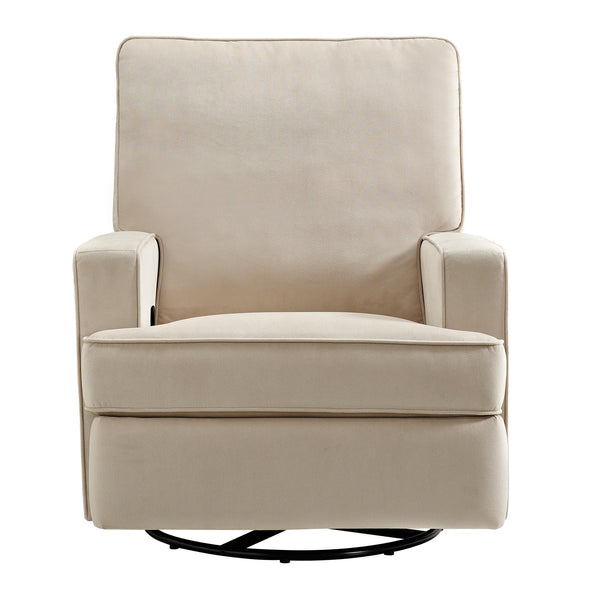 Addison Swivel Glider Recliner Chair with Coil Seating - Beige - N/A