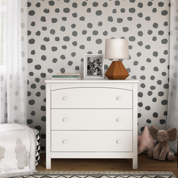 Collins 3-Drawer Dresser with Topper - White - N/A