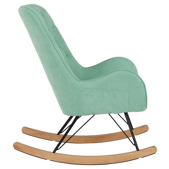 Noah Rocker Chair with Side Storage Pockets - Teal - N/A