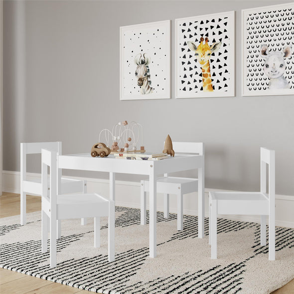 Hunter 5-Piece Kiddy Table & Chair Set - White