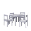 Hunter 5-Piece Kiddy Table & Chair Set - Gray - N/A