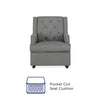 Bennet Transitional Wingback Rocker Chair - Grey Linen - N/A