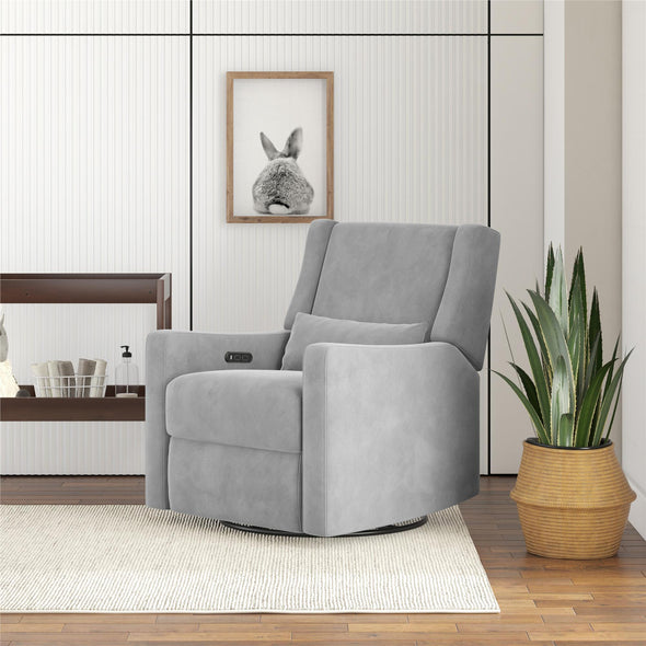 Otto Power Swivel Glider Recliner with USB - Light Gray