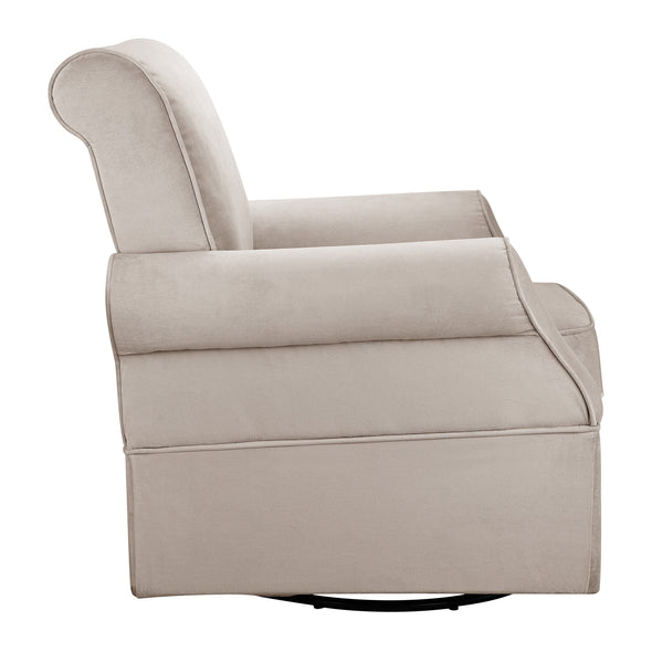 Kelcie Swivel Glider Chair & Ottoman Set - Beige