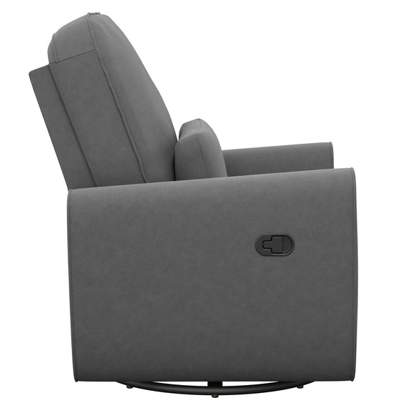 Baby Relax Kennedy Gliding Swivel Recliner Chair, Gray Velvet DISPLAY - Gray