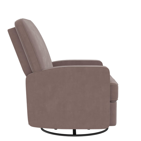 Addison Swivel Glider Recliner Chair with Coil Seating - Blush