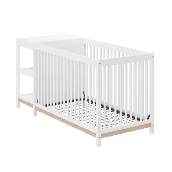 Calista Two Tone 4-in-1 Crib & Changer Combo - White - N/A