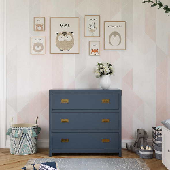 Baby Relax Miles 3-Drawer Dresser, Nursery Storage, Graphite Blue - Graphite Blue - N/A