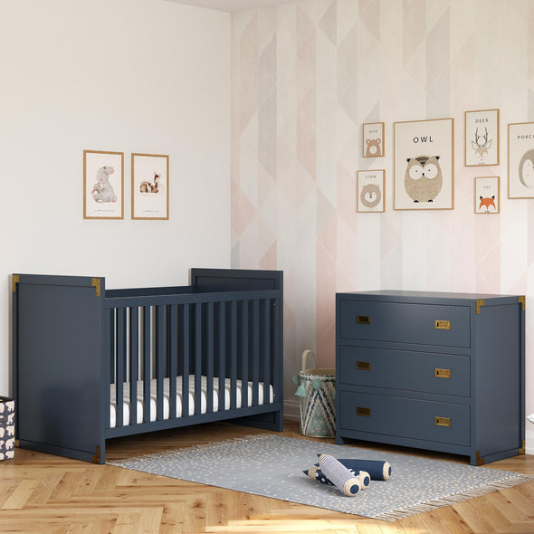 Baby Relax Miles 3-Drawer Dresser, Nursery Storage, Graphite Blue - Graphite Blue - N/A