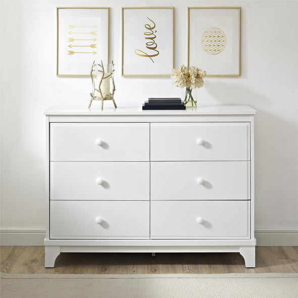 Luna 6-Drawer Dresser - White - N/A